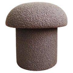 Grey Boucle Mushroom Ottoman