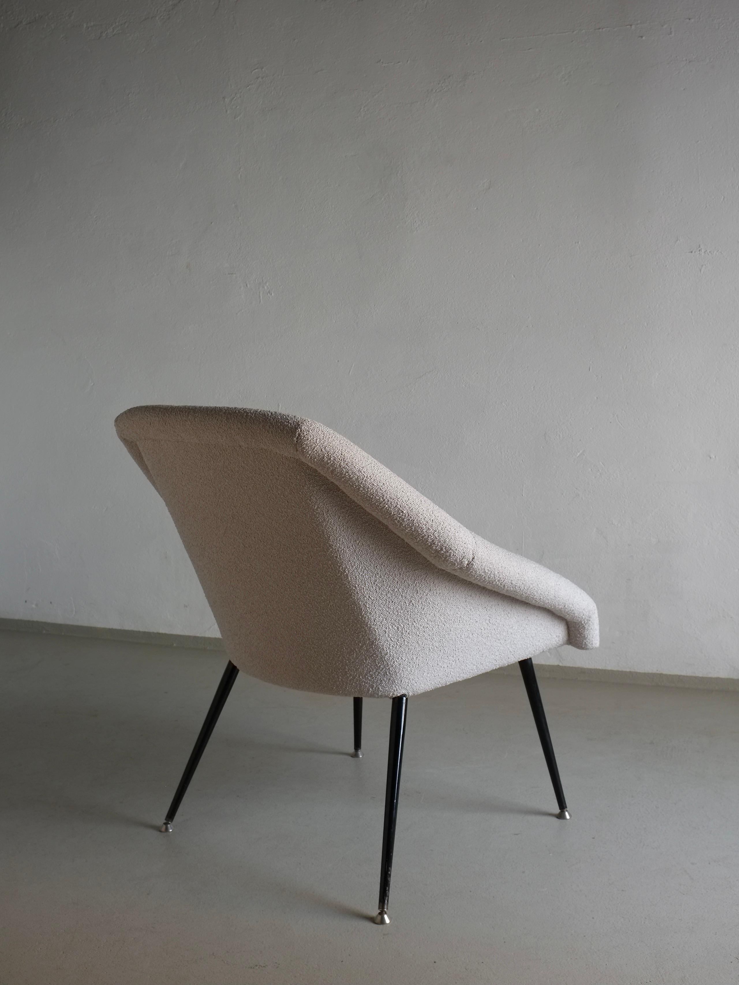 Sillón Boucle Shell Gris, Alemania, años 60 Alemán en venta