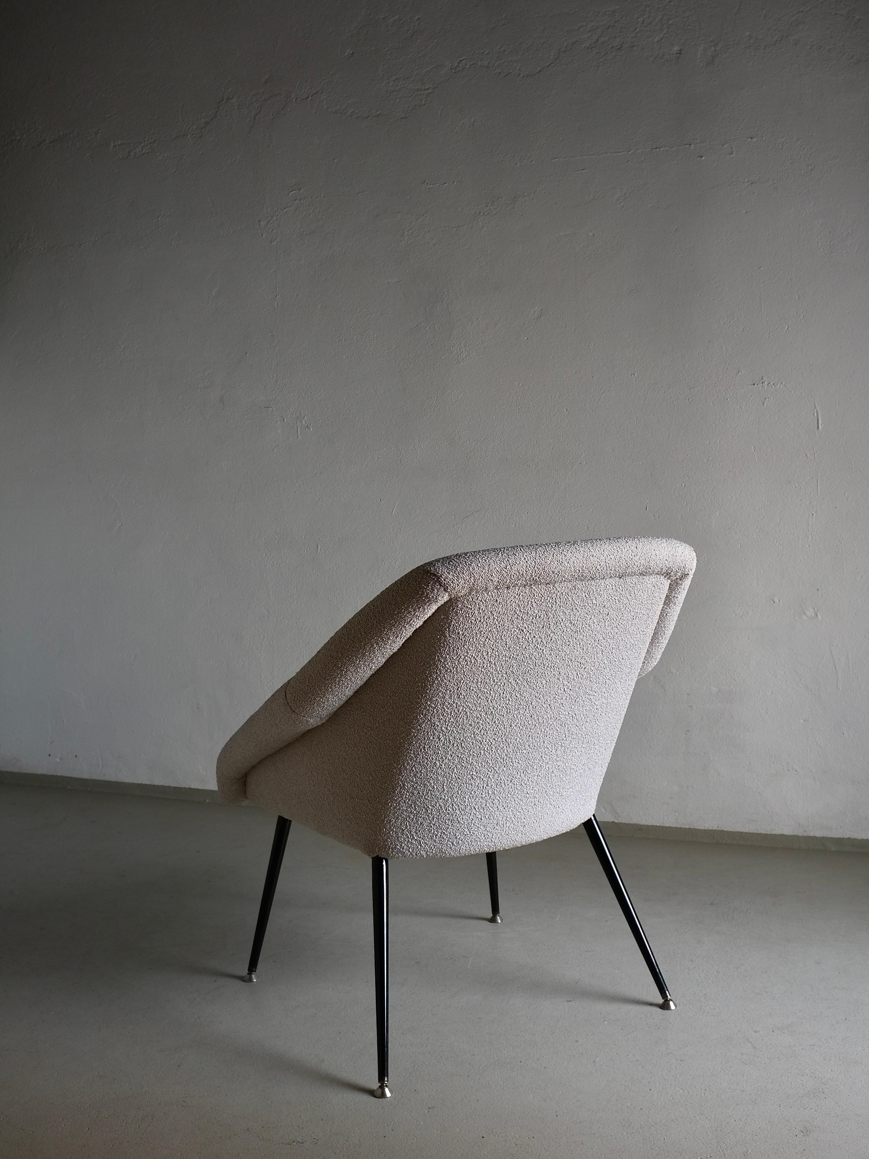 Sillón Boucle Shell Gris, Alemania, años 60 mediados del siglo XX en venta