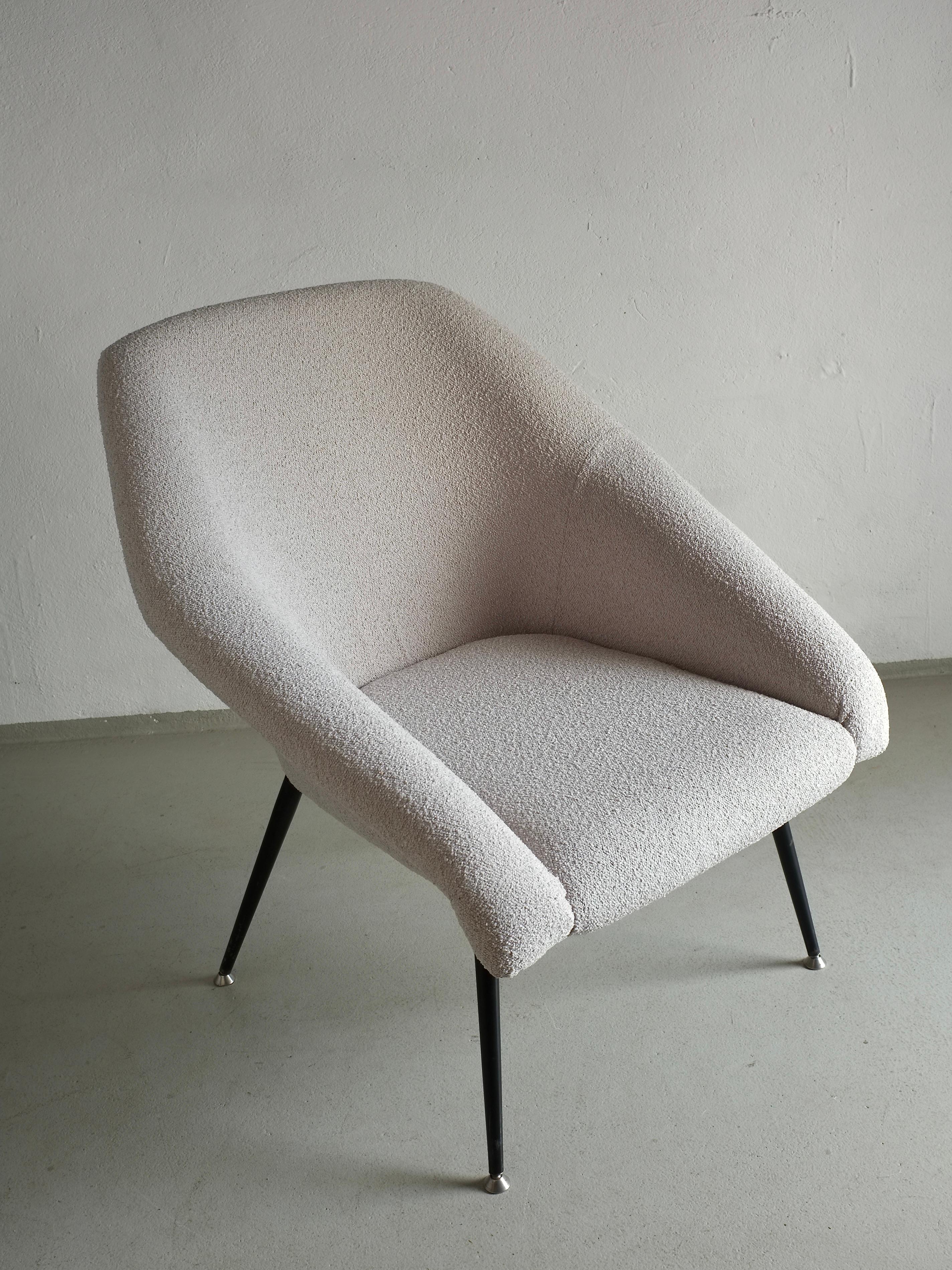 Sillón Boucle Shell Gris, Alemania, años 60 en venta 1
