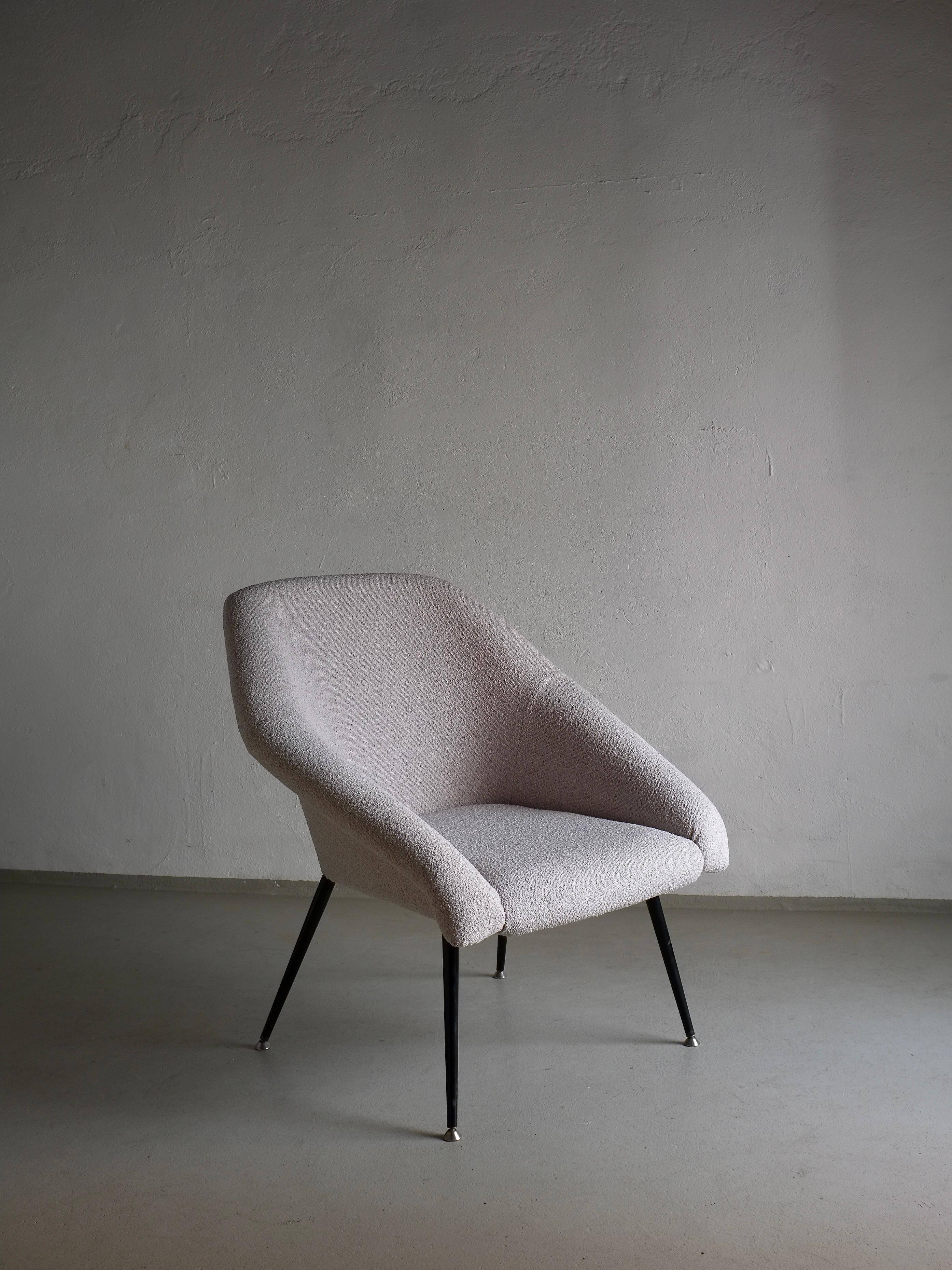 Sillón Boucle Shell Gris, Alemania, años 60 en venta 2