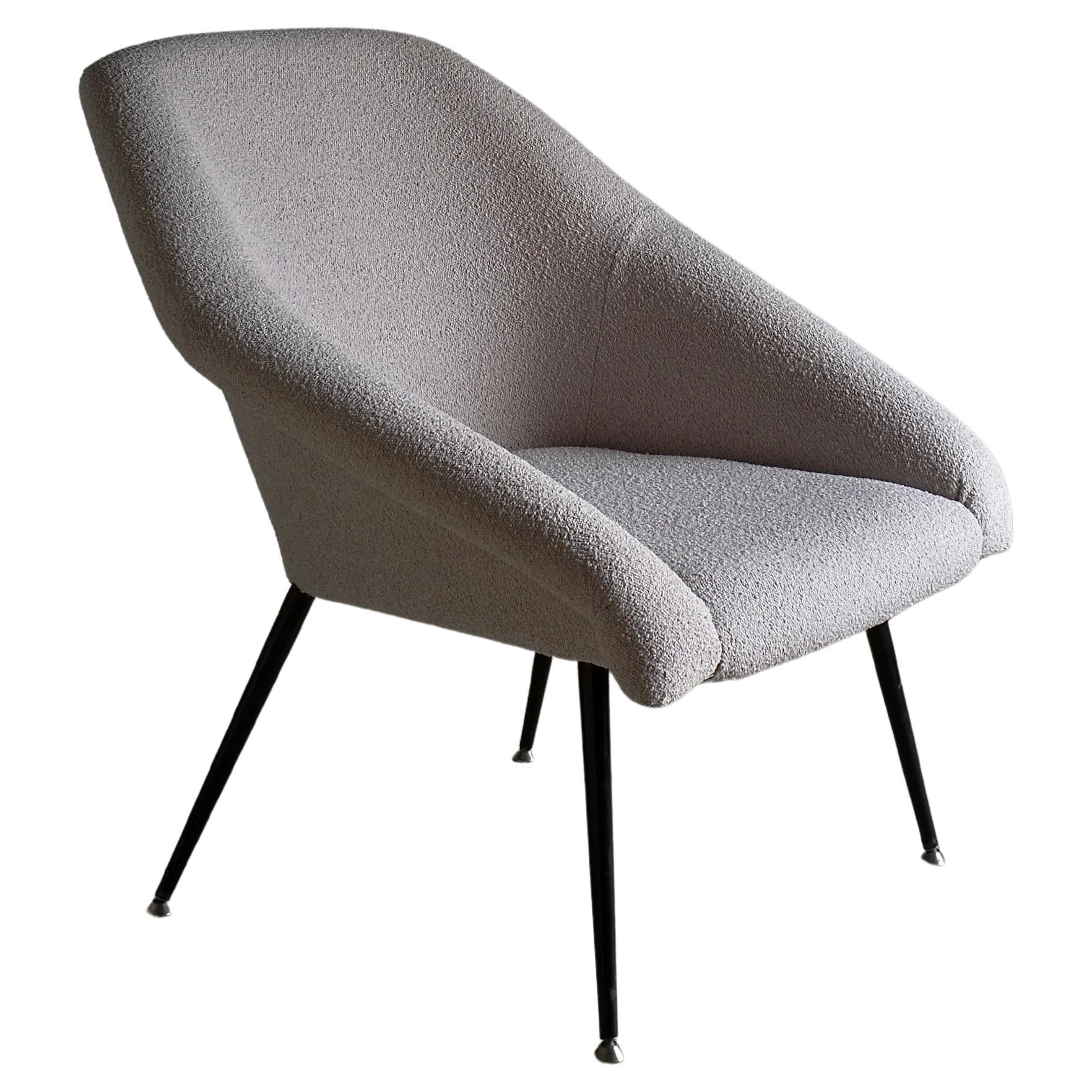 Sillón Boucle Shell Gris, Alemania, años 60