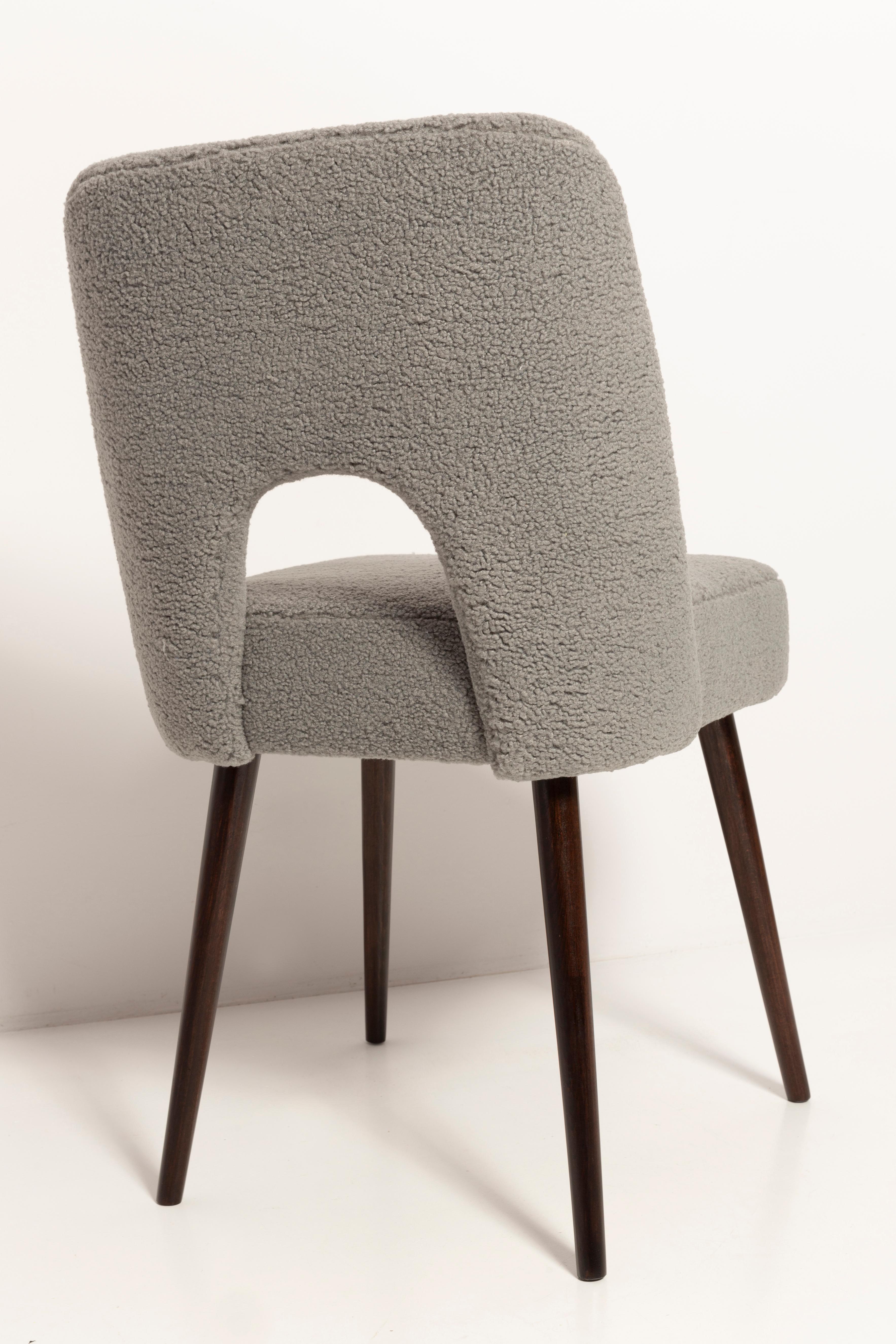 Gray Boucle 'Shell' Chair, Europe, 1960s For Sale 3
