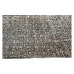 Gray, Brown and Beige Handmade Wool Turkish Old Anatolian Konya Distressed Rug Gray, Brown and Beige Handmade Wool Turkish Old Anatolian Konya Distressed Rug