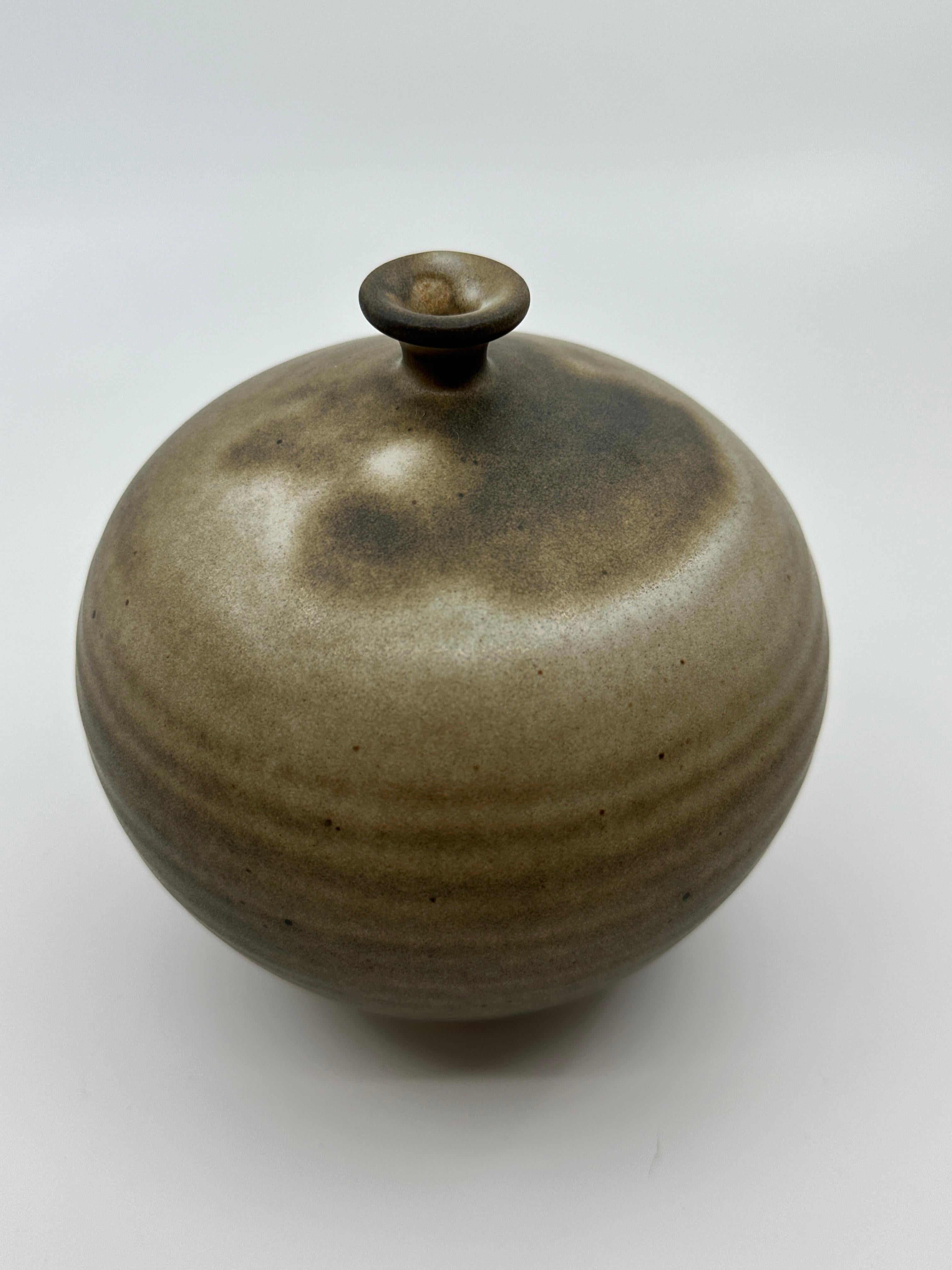 Mid-Century Modern Gray/brown little neck vessel no. 34 For Sale
