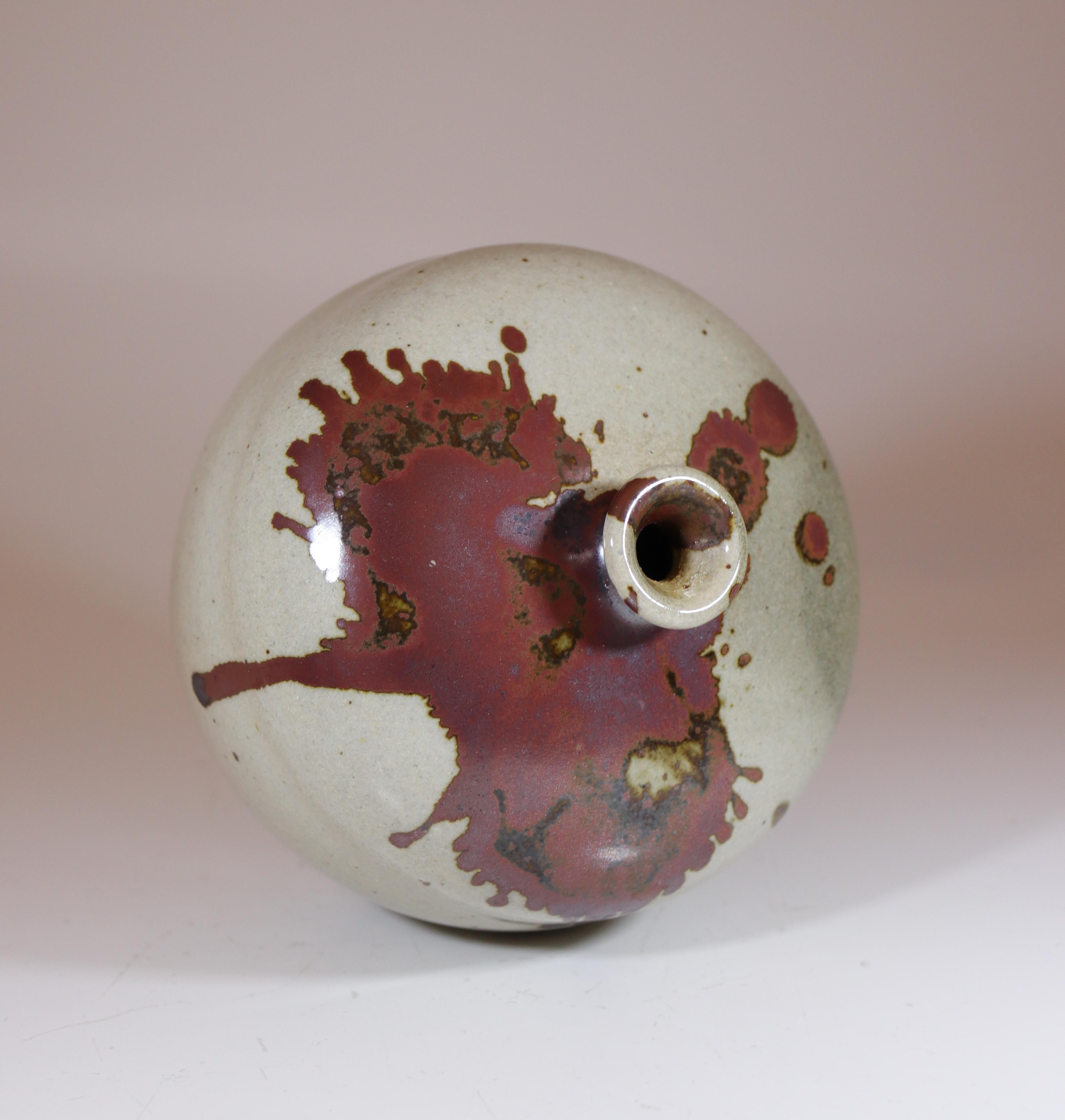 Vase gris et brun - Claes Thell, Höganäs Suède - 20TH CENTURY DESIGN en vente 2