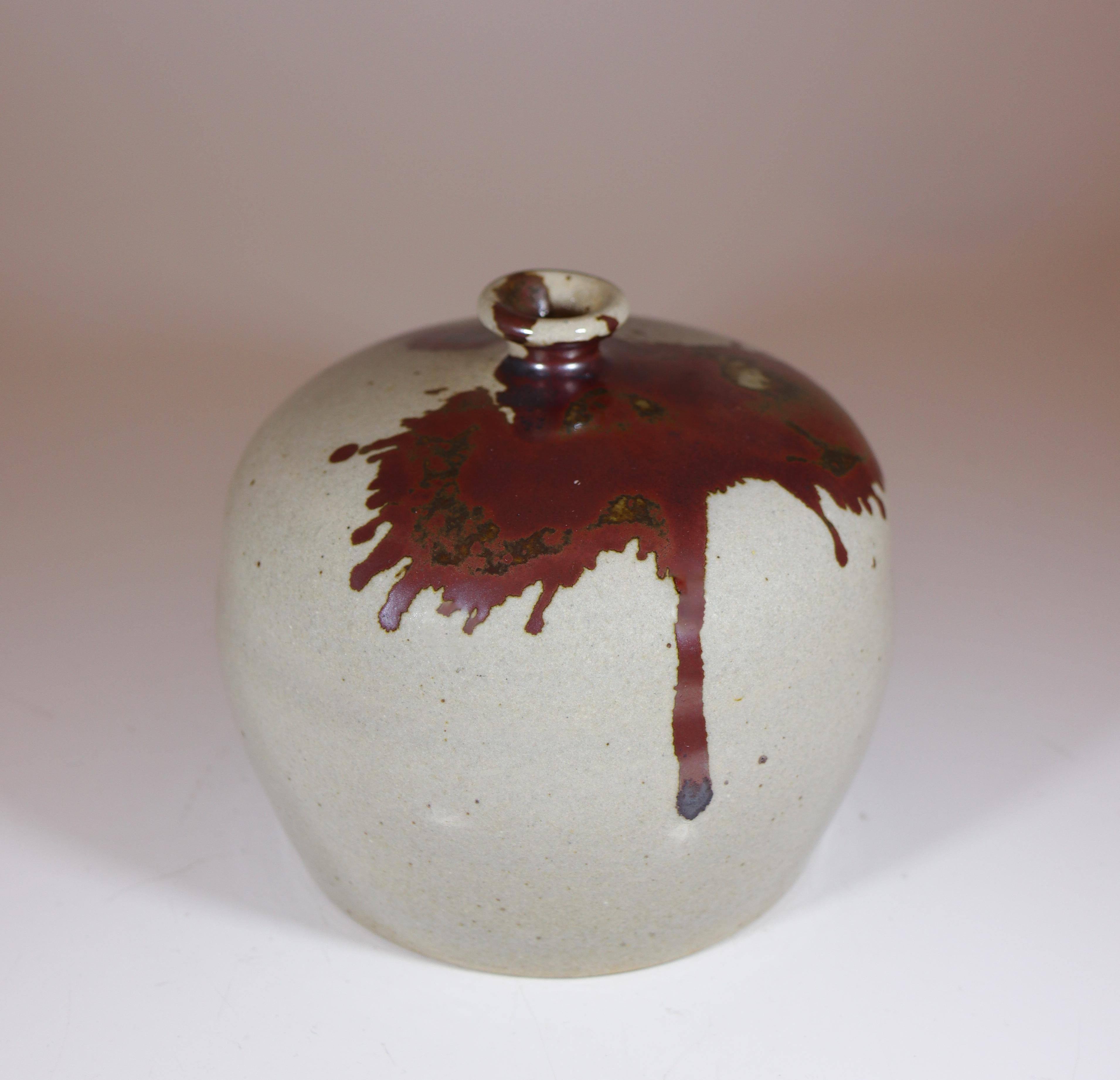 Céramique Vase gris et brun - Claes Thell, Höganäs Suède - 20TH CENTURY DESIGN en vente