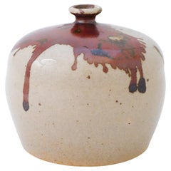 Graue und braune Vase - Claes Thell, Höganäs Schweden - Design des späten 20. Jahrhunderts