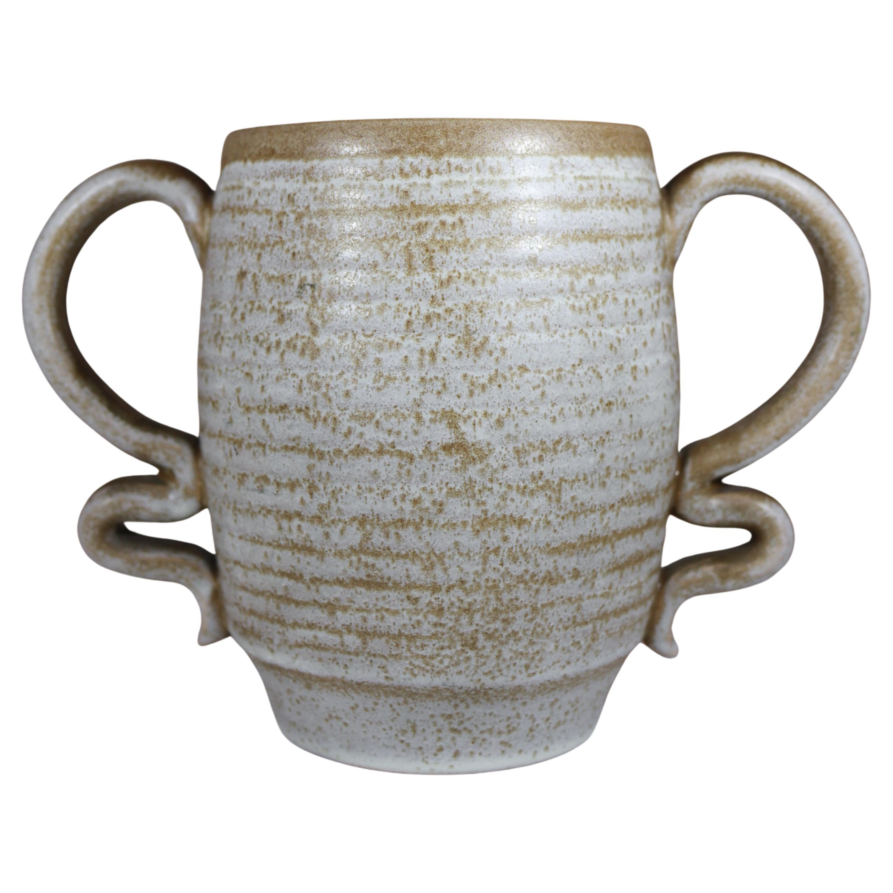 Vaso grigio/marrone con manici Eva Jancke-Björk - Bo Fajans 1940 in vendita