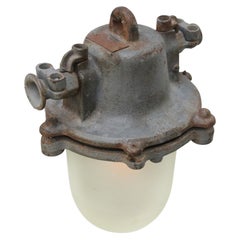 Gray Cast Iron Vintage Industrial Frosted Glass Pendant Lamp