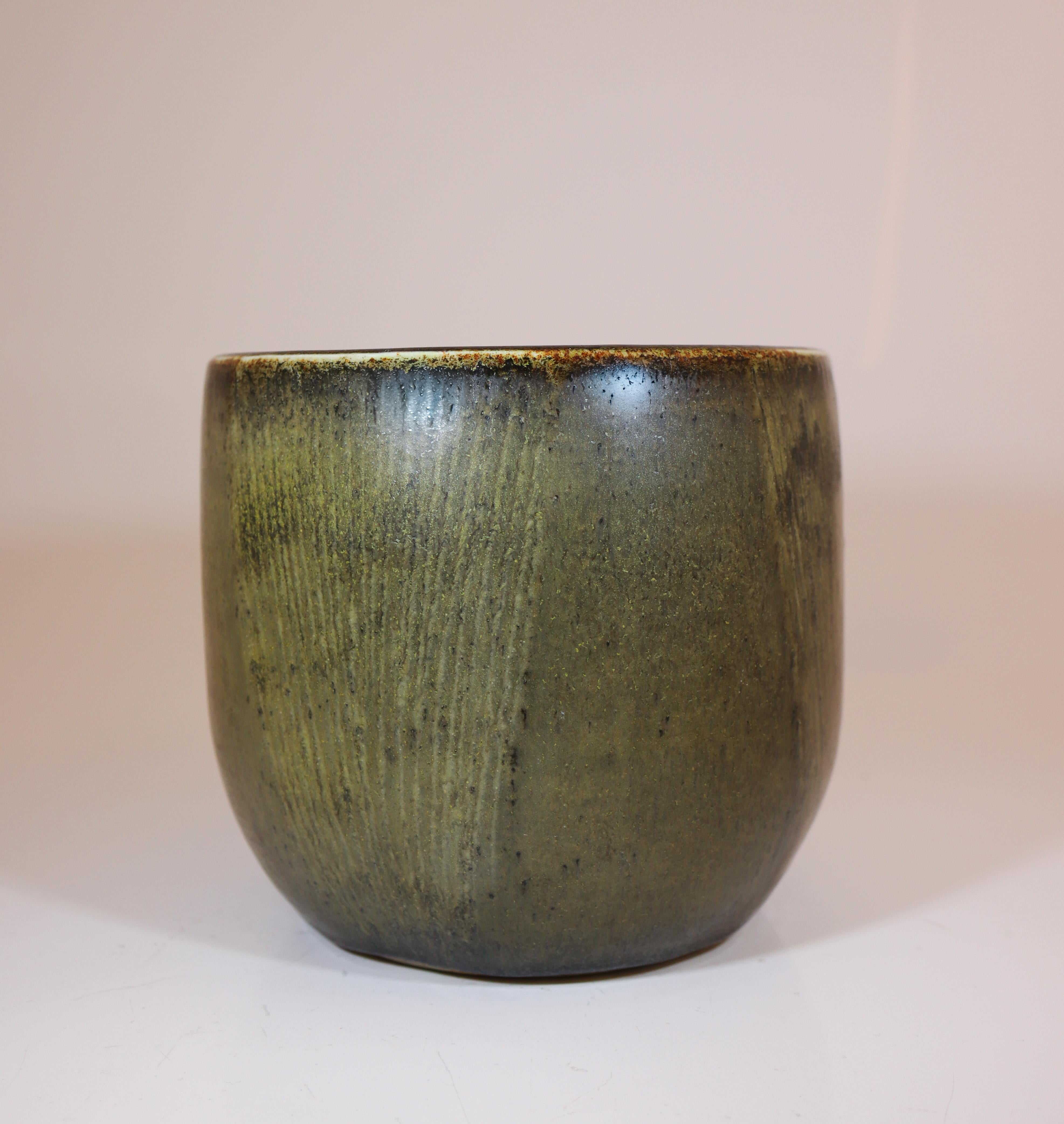 Grauer Keramiktopf, Carl-Harry Stålhane, Rörstrand, 1961 - Mid century Vintage im Zustand „Hervorragend“ im Angebot in Stockholm, SE