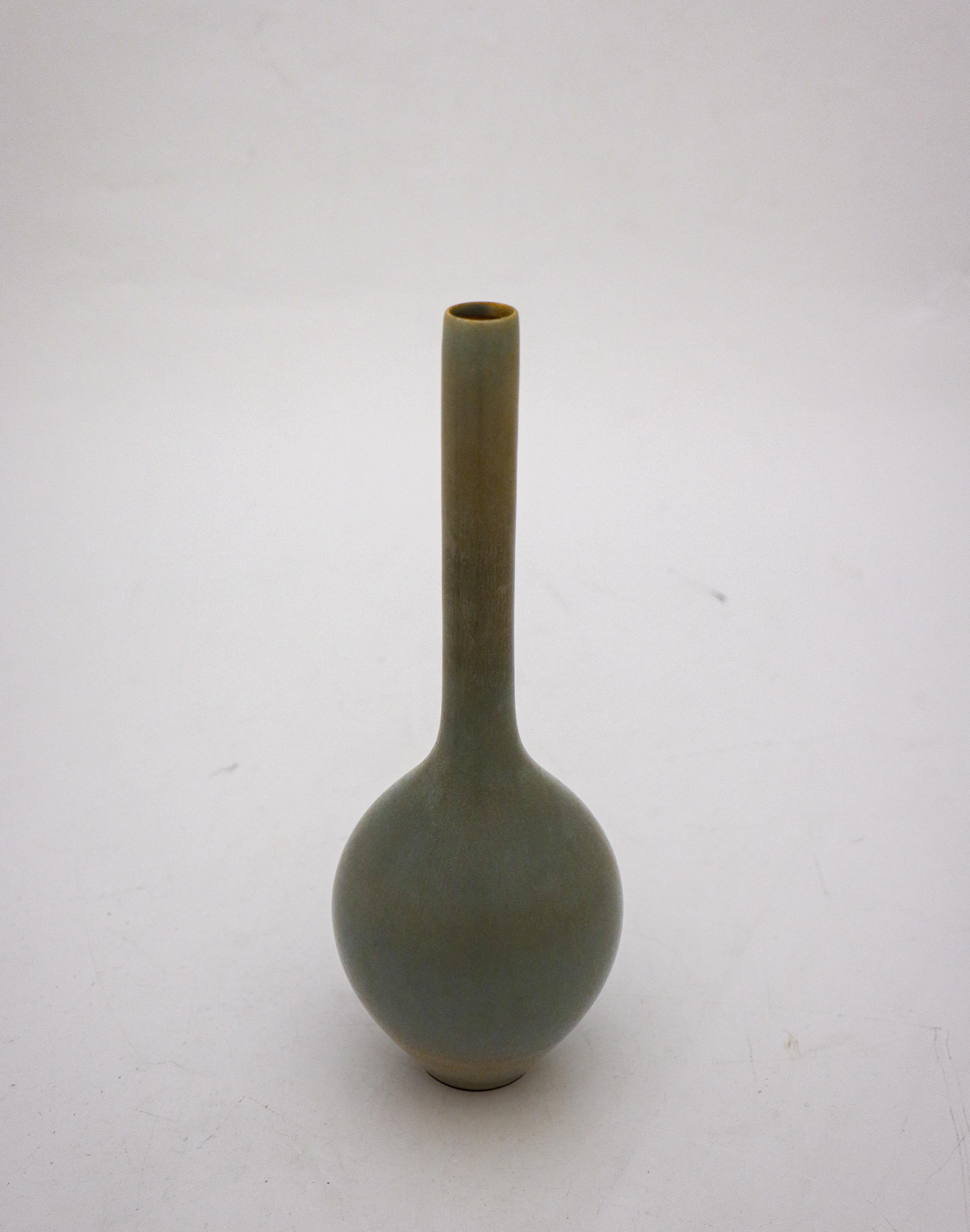 Gray Ceramic Vase, Berndt Friberg, Gustavsberg 1956, Mid Century Vintage In Excellent Condition In Stockholm, SE