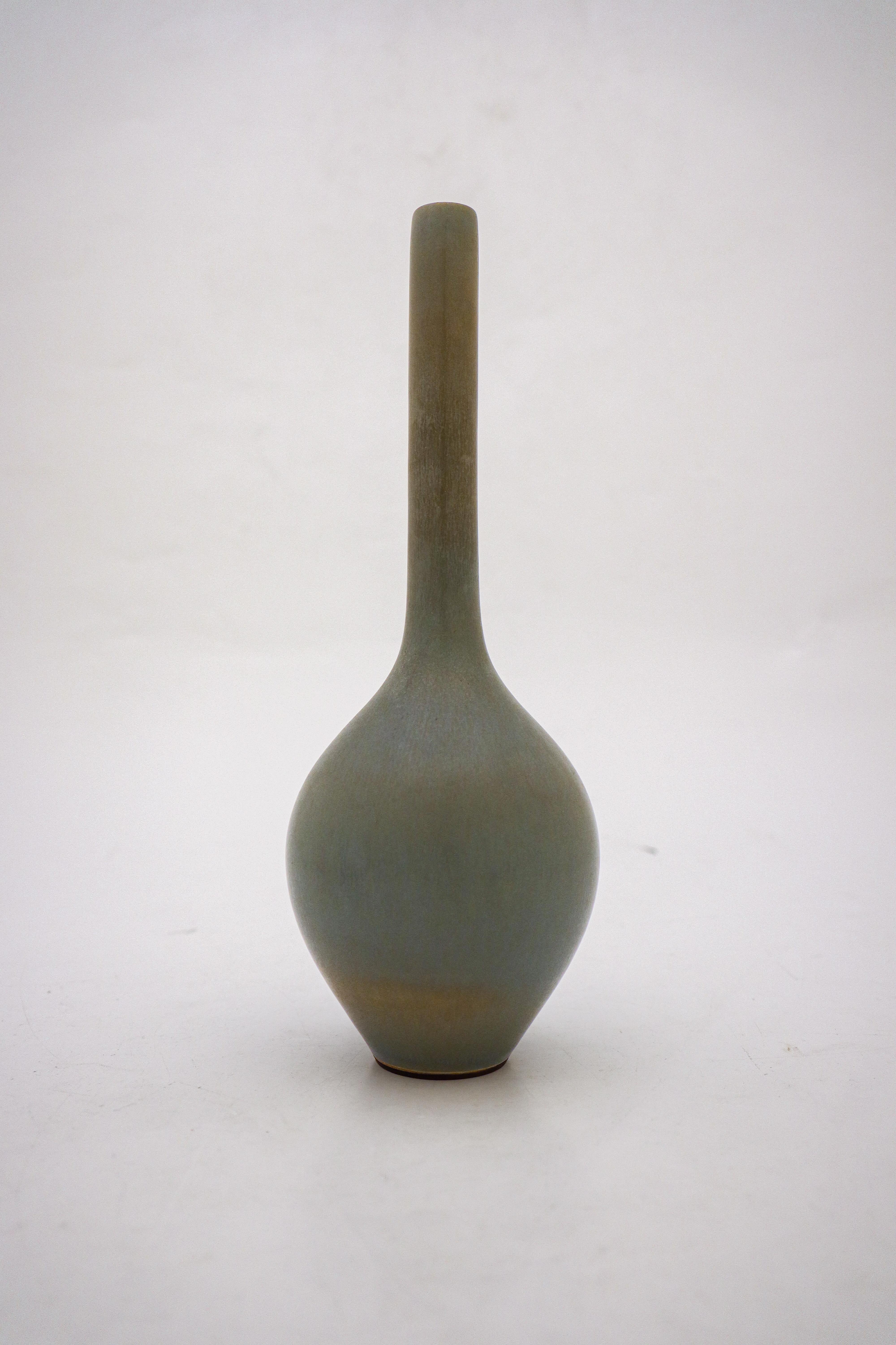Gray Ceramic Vase, Berndt Friberg, Gustavsberg 1956, Mid Century Vintage 1