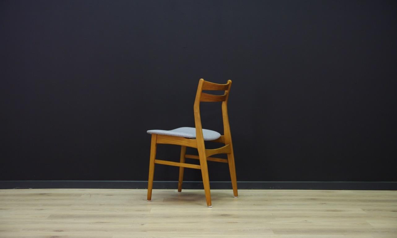 Gray Chairs Retro Danish Design Beech Vintage Classic, 1960s For Sale 5