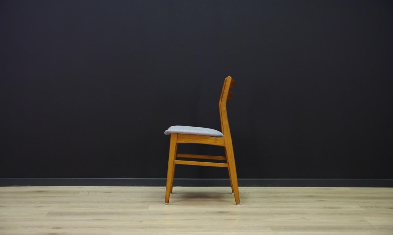 Gray Chairs Retro Danish Design Beech Vintage Classic, 1960s For Sale 7