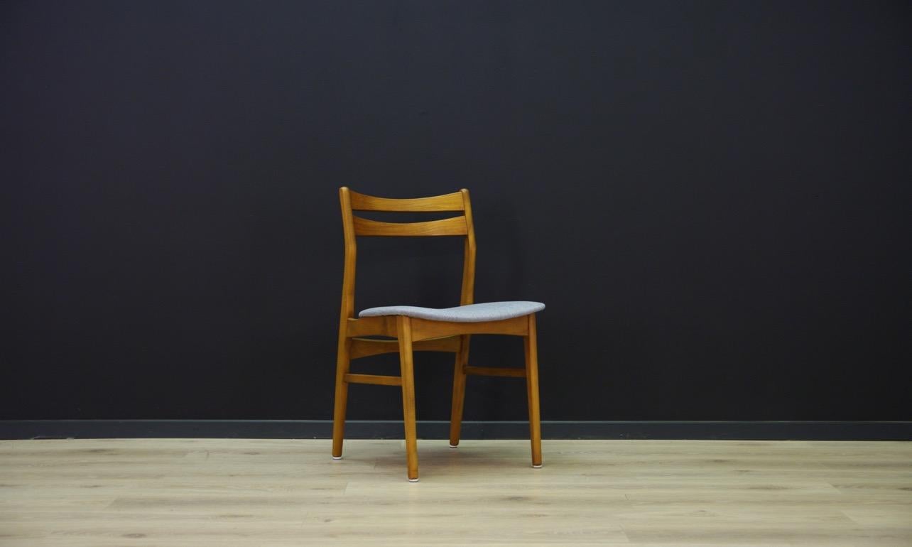 Mid-Century Modern Gray Chairs Retro Danish Design Beech Vintage Classic, 1960s For Sale