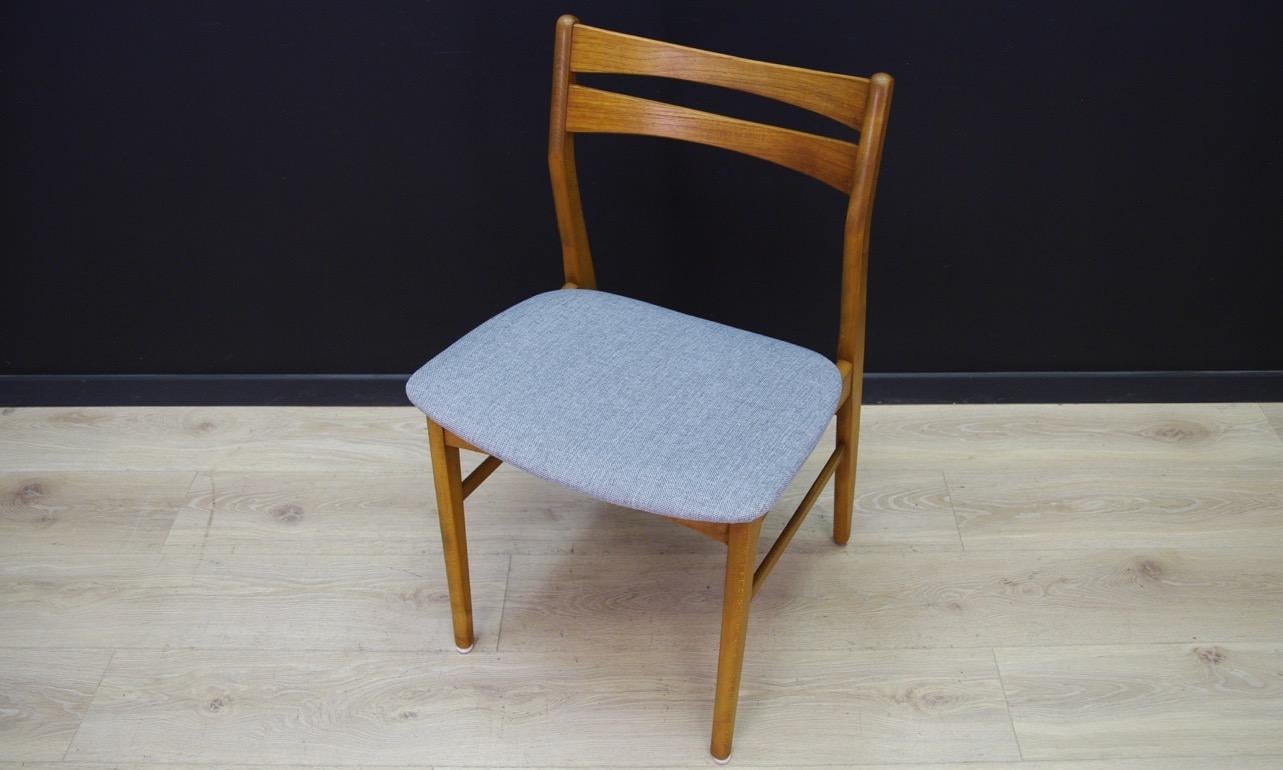 Veneer Gray Chairs Retro Danish Design Beech Vintage Classic, 1960s For Sale