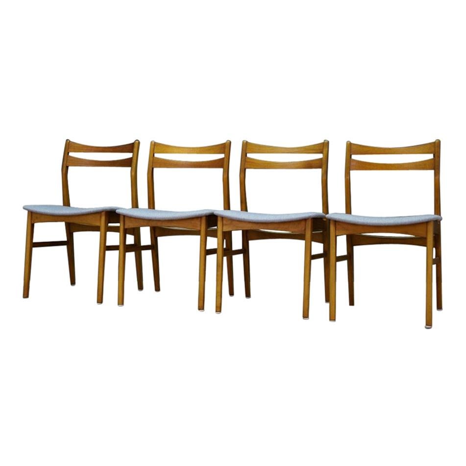 Gray Chairs Retro Danish Design Beech Vintage Classic, 1960s For Sale