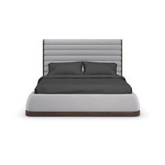 Gray Channeled King Bed