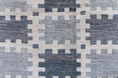 "Gray Checkerboard" Contemporary Scandinavian Slate Rug by Doris Leslie Blau
