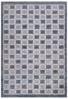 "Gray Checkerboard" Contemporary Scandinavian Slate Rug by Doris Leslie Blau