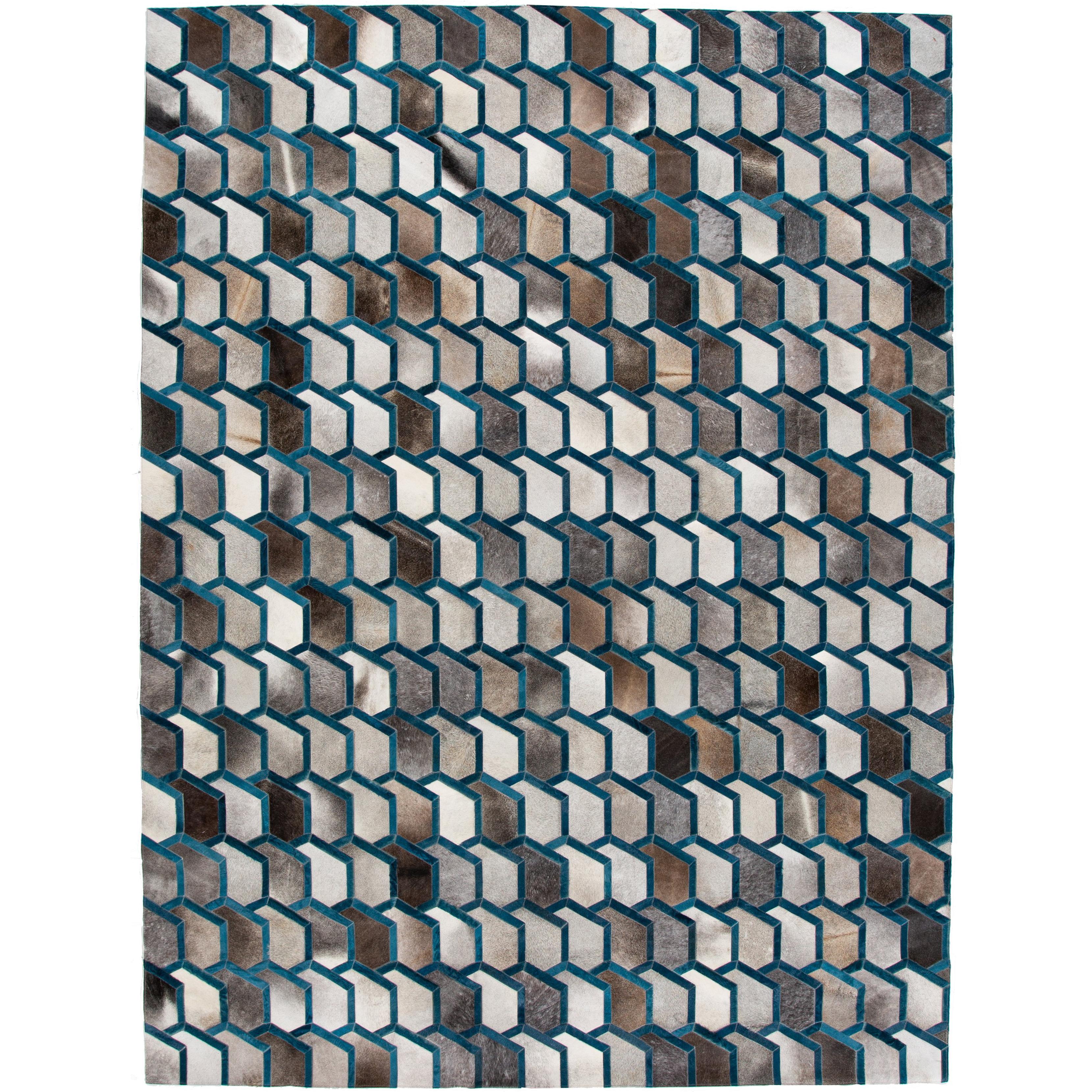 Gray Contemporary Argentine Cowhide Rug For Sale