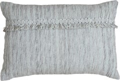 Gray Contemporary Chic Wool and Cotton Pillow