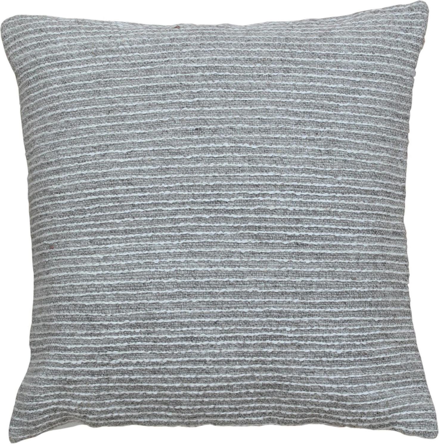 Modern Gray Contemporary Chic Wool and Cotton Pillow For Sale
