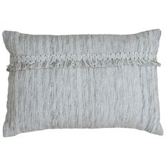 Gray Contemporary Chic Wool and Cotton Pillow