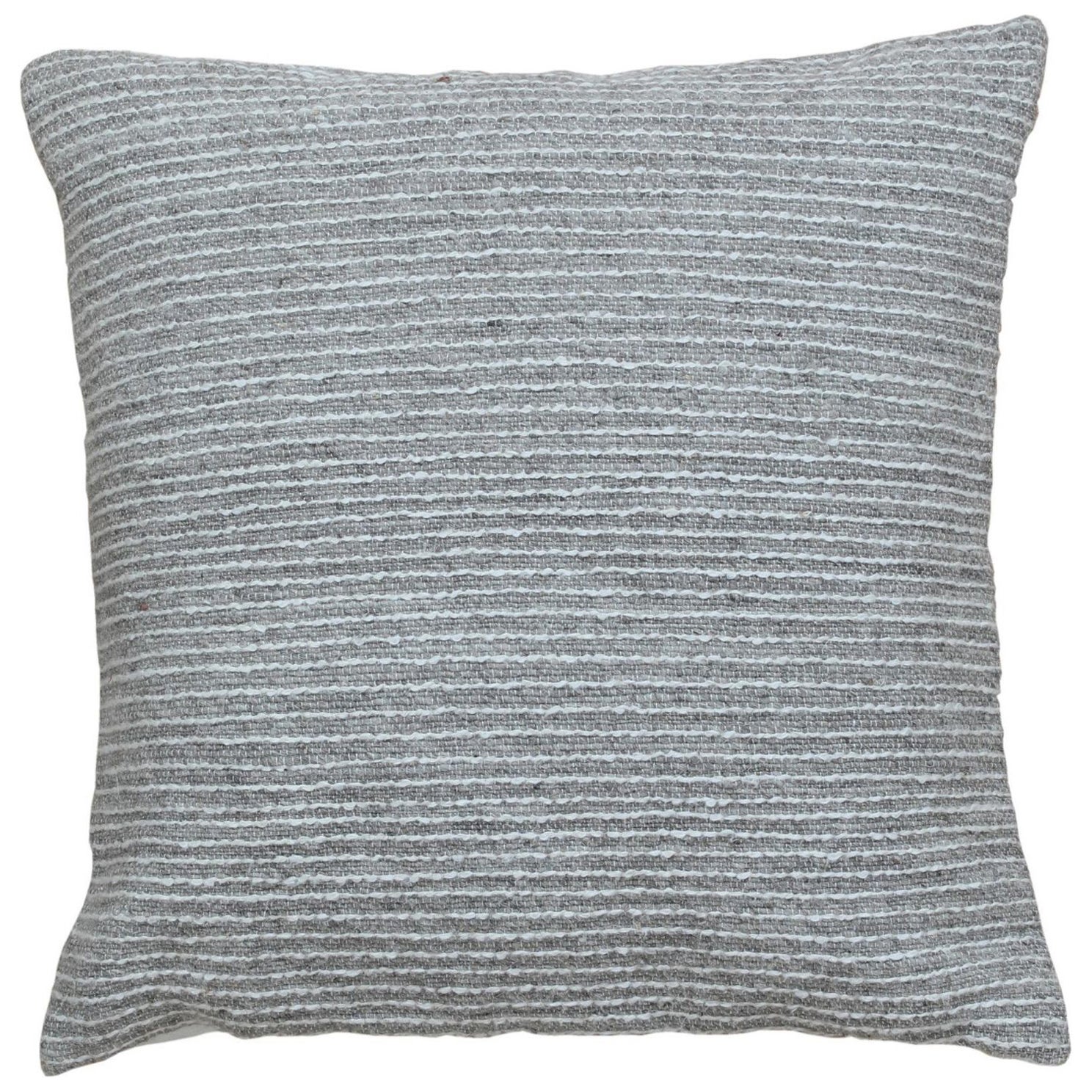Gray Contemporary Chic Wool and Cotton Pillow