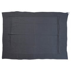 Gray Cotton Plaid Throw by Donnasienne, Machine-Made, France, 2010