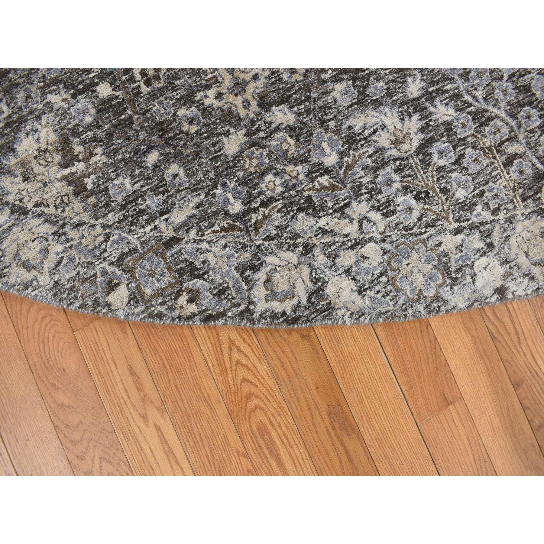 Médiéval Tapis oriental noué à la main, gris à motif d'arbre de cyprès 11'9