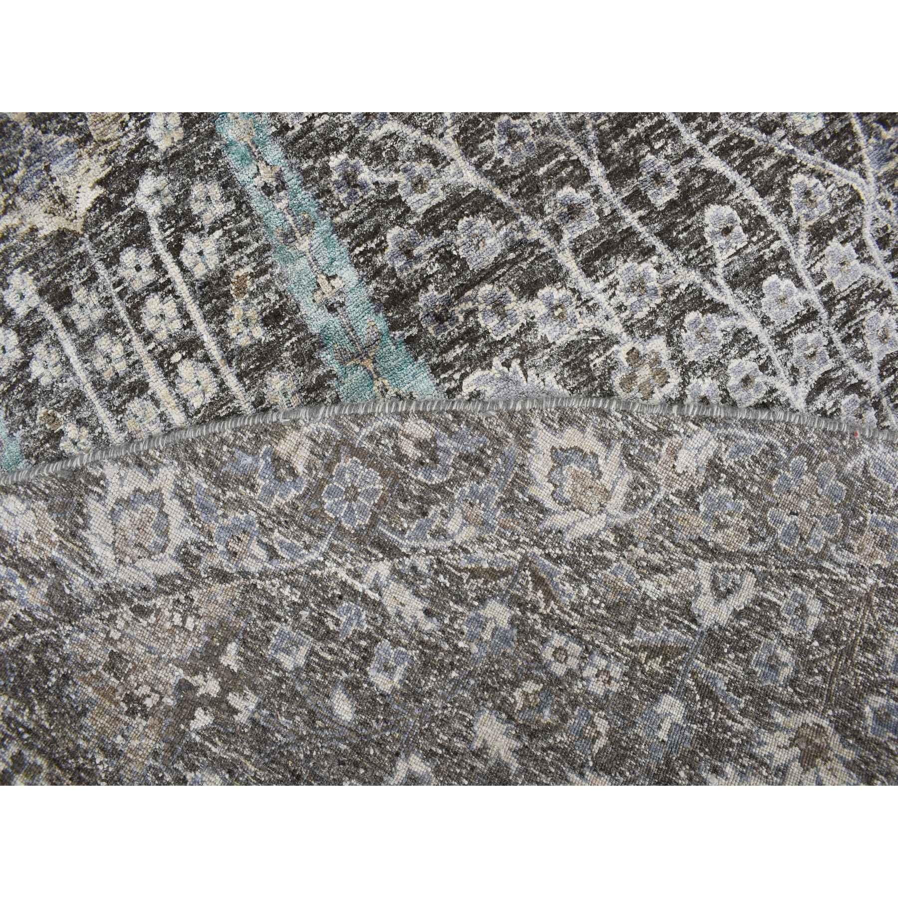 Indien Tapis oriental noué à la main, gris à motif d'arbre de cyprès 11'9