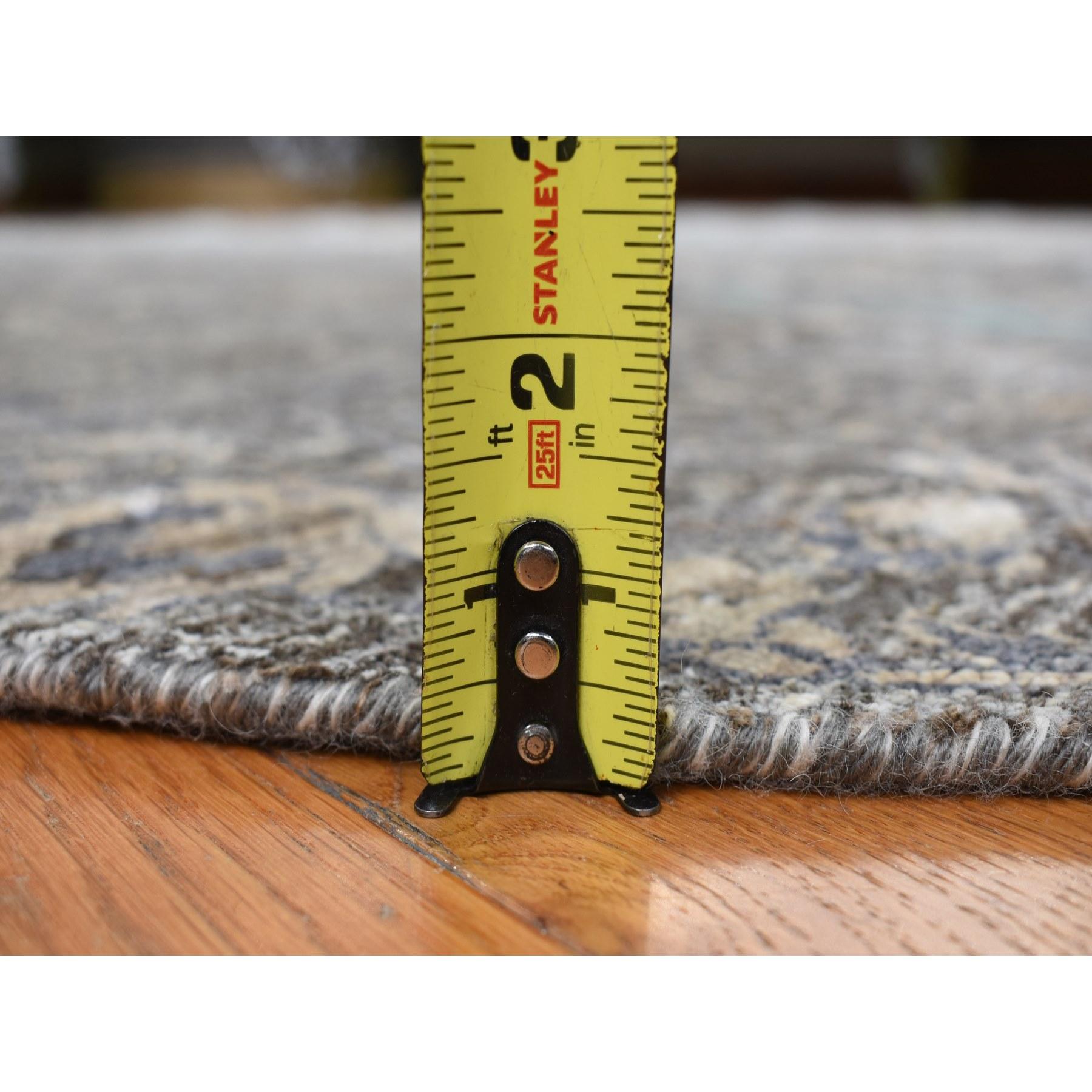 Jonc de mer Tapis oriental noué à la main, gris à motif d'arbre de cyprès 11'9
