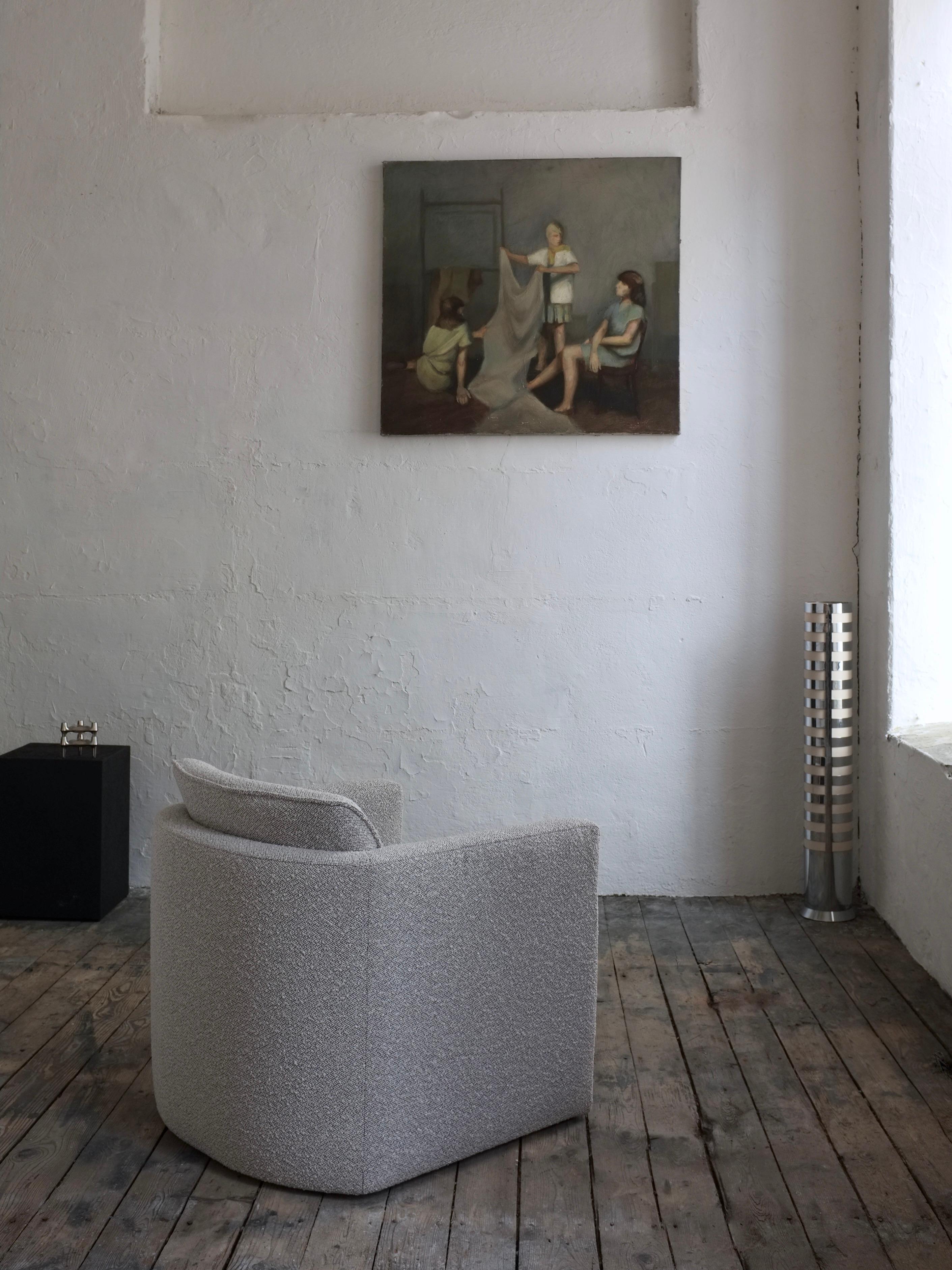 Grauer Dedar Boucle-Loungesessel, grau, 1990er-Jahre im Angebot 1