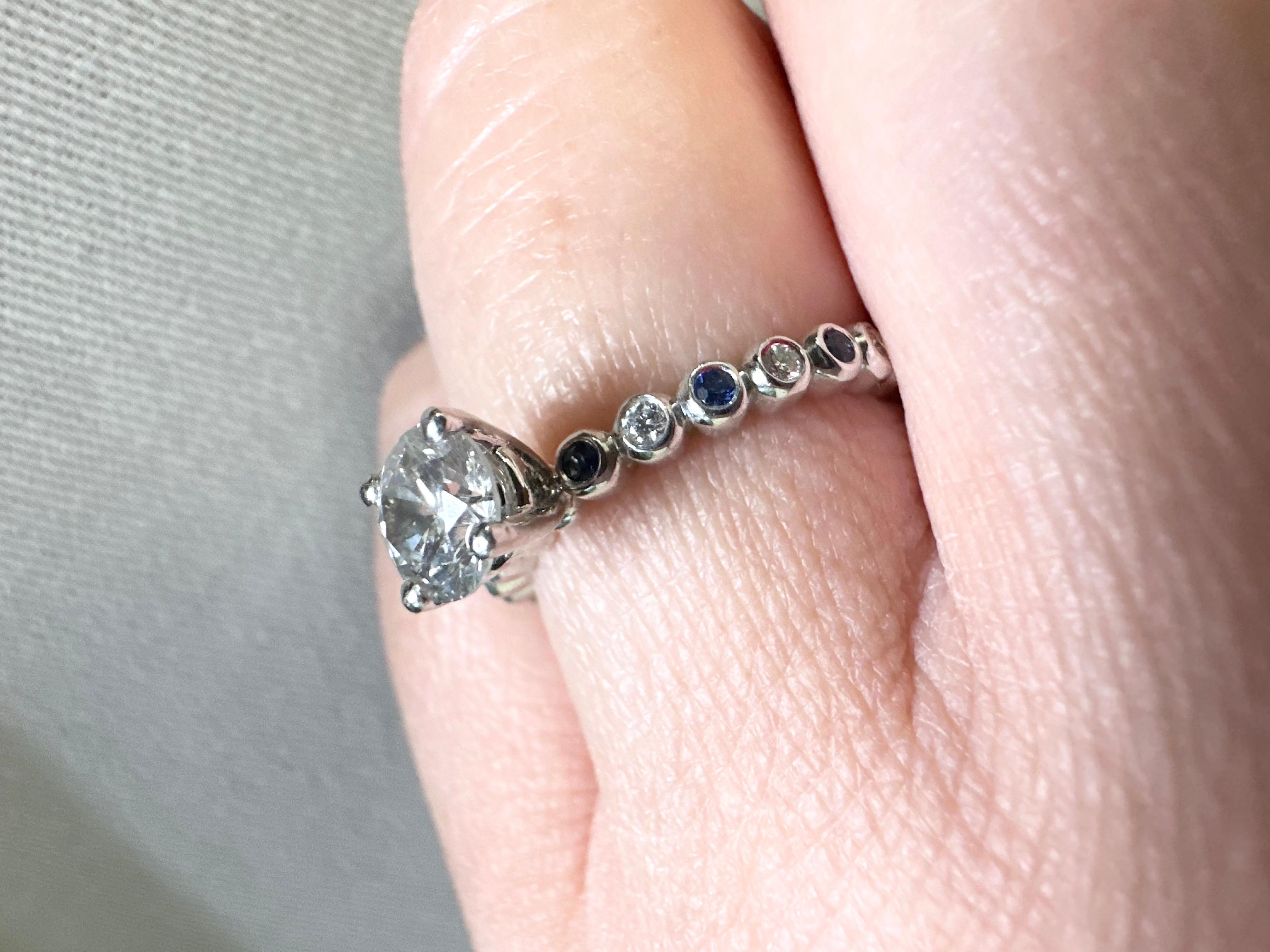 Gray Diamond ring 14KT white gold In New Condition For Sale In Boca Raton, FL