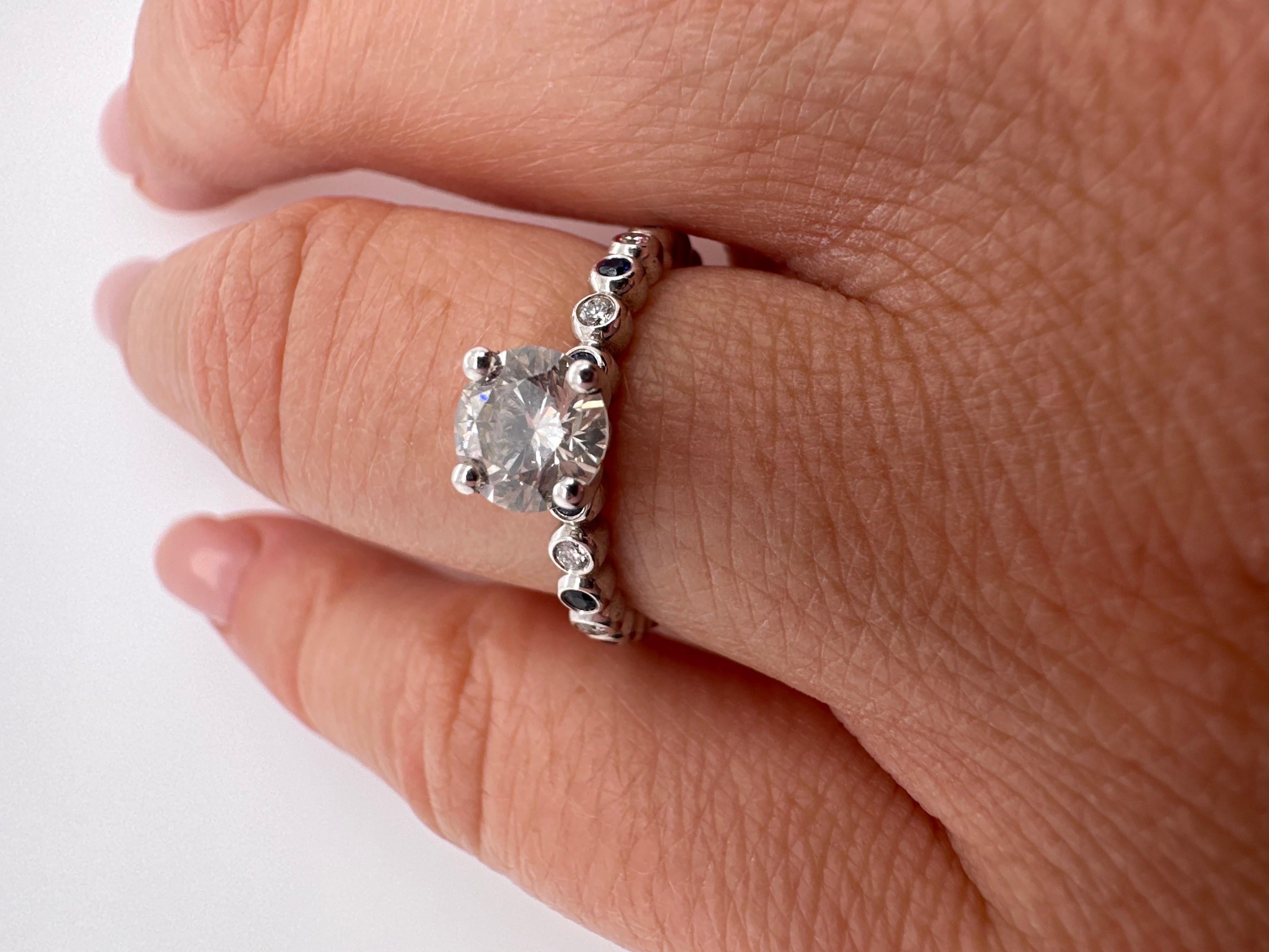 Gray Diamond ring 14KT white gold  For Sale 4