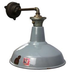 British Gray Enamel Vintage Industrial Sconces Wall Lights