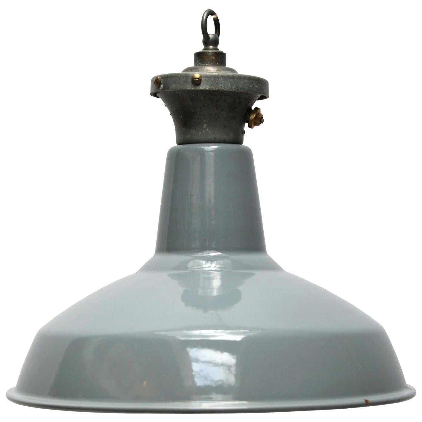 Gray Enamel British Vintage Industrial Pendant Lights