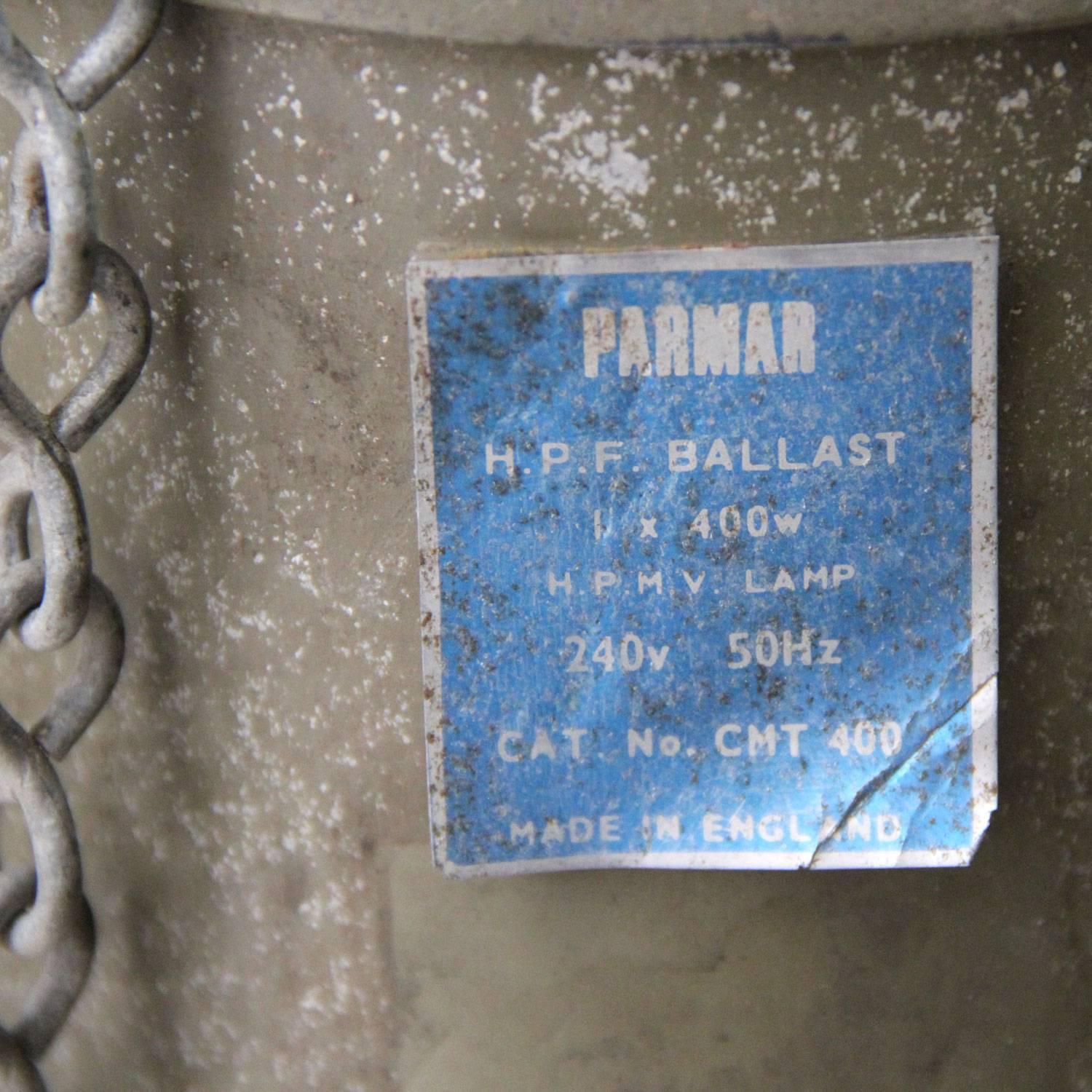 20th Century Gray Enamel Rare British Vintage Industrial Pendant Lamp