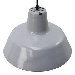 Gray Enamel Vintage Dutch Industrial Hanging Lamp by Philips