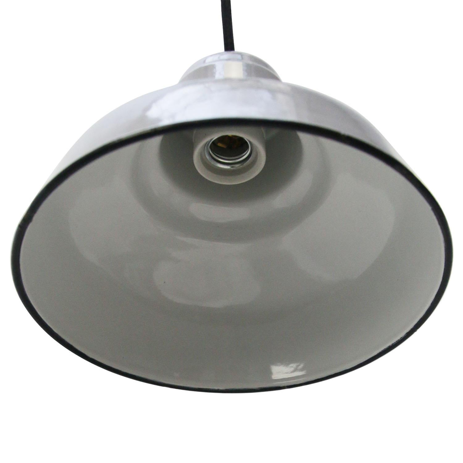 Gray Enamel Vintage Dutch Industrial Hanging Lamp by Philips In Good Condition In Amsterdam, NL