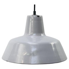 Gray Enamel Vintage Dutch Industrial Hanging Lamp by Philips