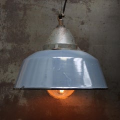 Lámparas Colgantes de Hierro Fundido Gris Esmaltado Vintage Industrial de Cristal Transparente