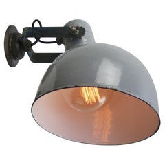 Gray Enamel Vintage Industrial Cast Iron Scone Wall Light