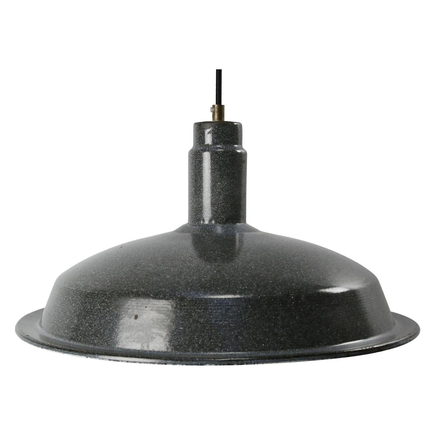 Gray Enamel Vintage Industrial Factory Pendant Lamp