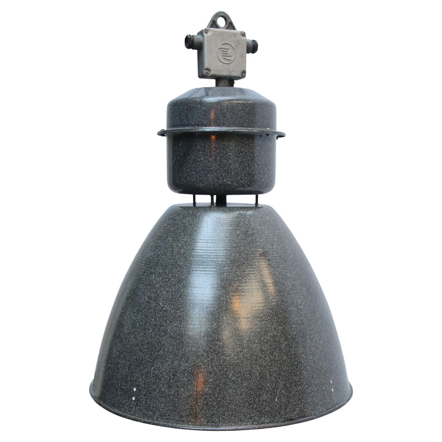 Gray Enamel Vintage Industrial Factory Pendant Lamps