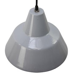 Lampada a sospensione industriale vintage con smalto grigio di Philips
