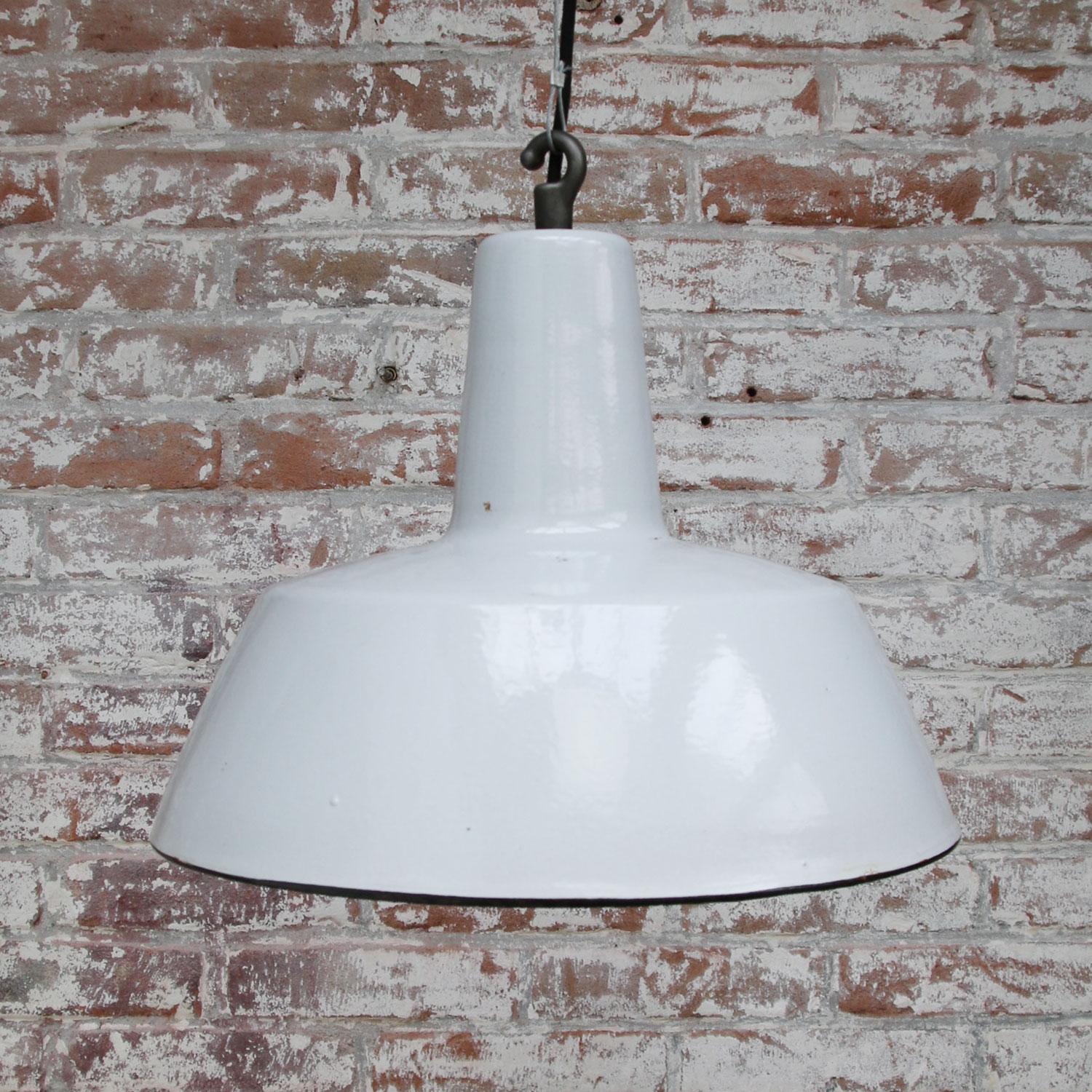 Gray Enamel Vintage Industrial Hanging Lamp Pendant by Philips In Good Condition In Amsterdam, NL