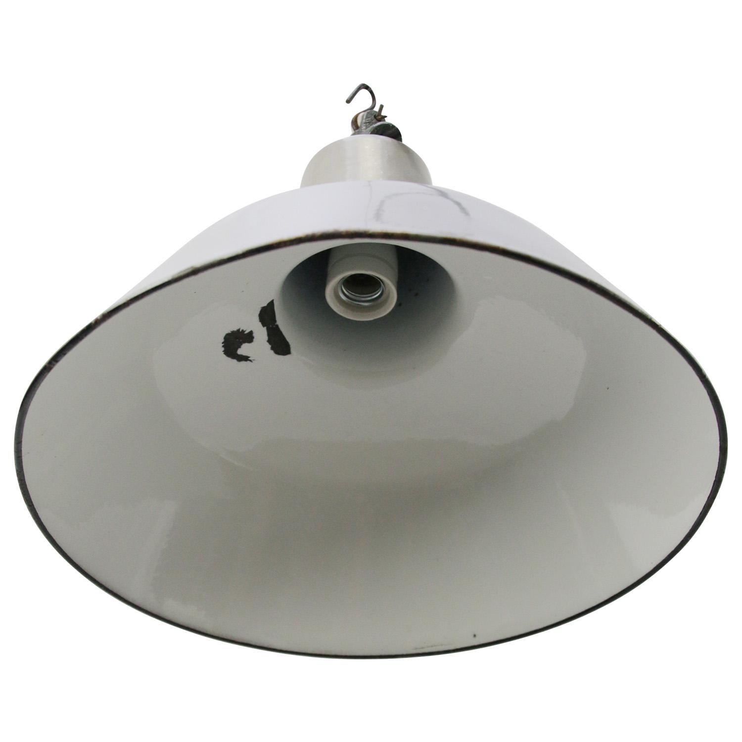 Dutch Grey Enamel Vintage Industrial Hanging Pendant Lamp by Philips, Holland For Sale